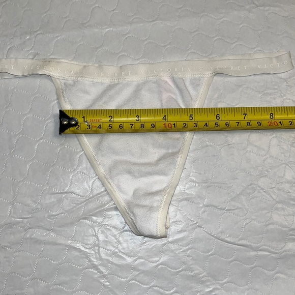Victoria’s Secret white cotton v-string thong panty M - Picture 6 of 11